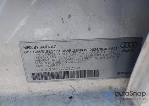 2012 Audi S4 3.0 Premium Plus from USA, damaged, VIN WAUKGAFL2CA082398